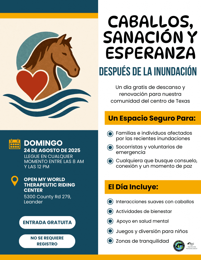 Horses, Healing, & Hope Flyer Spanish